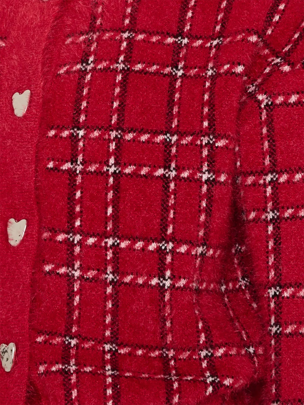 Mayoral Geruit vest en rok met hartvormige knoop Rood