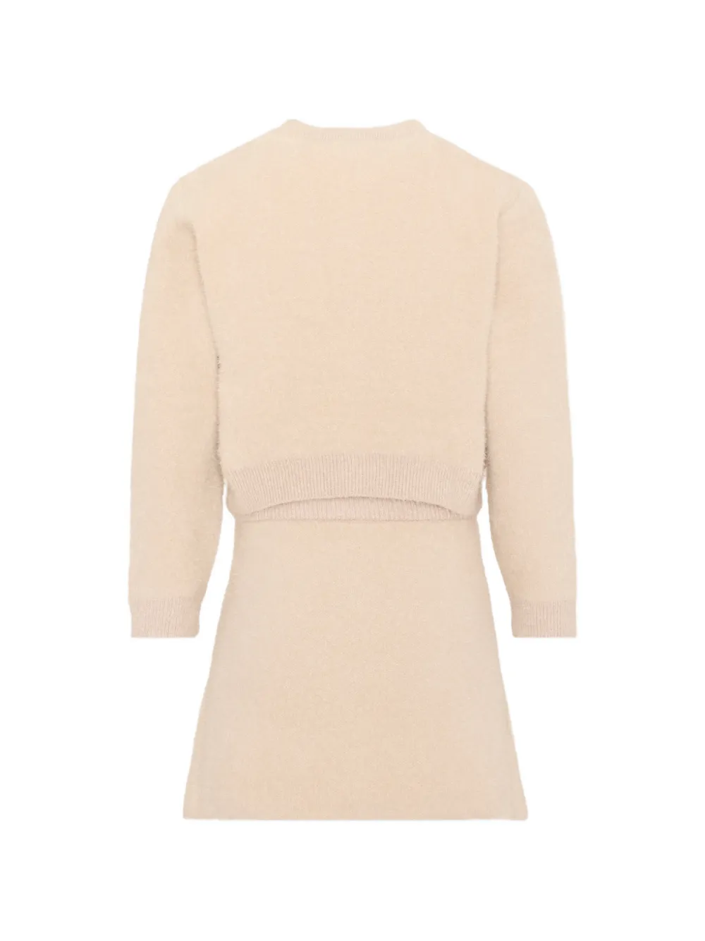 Mayoral Gebreid vest en rok met hartvormige knoop Beige