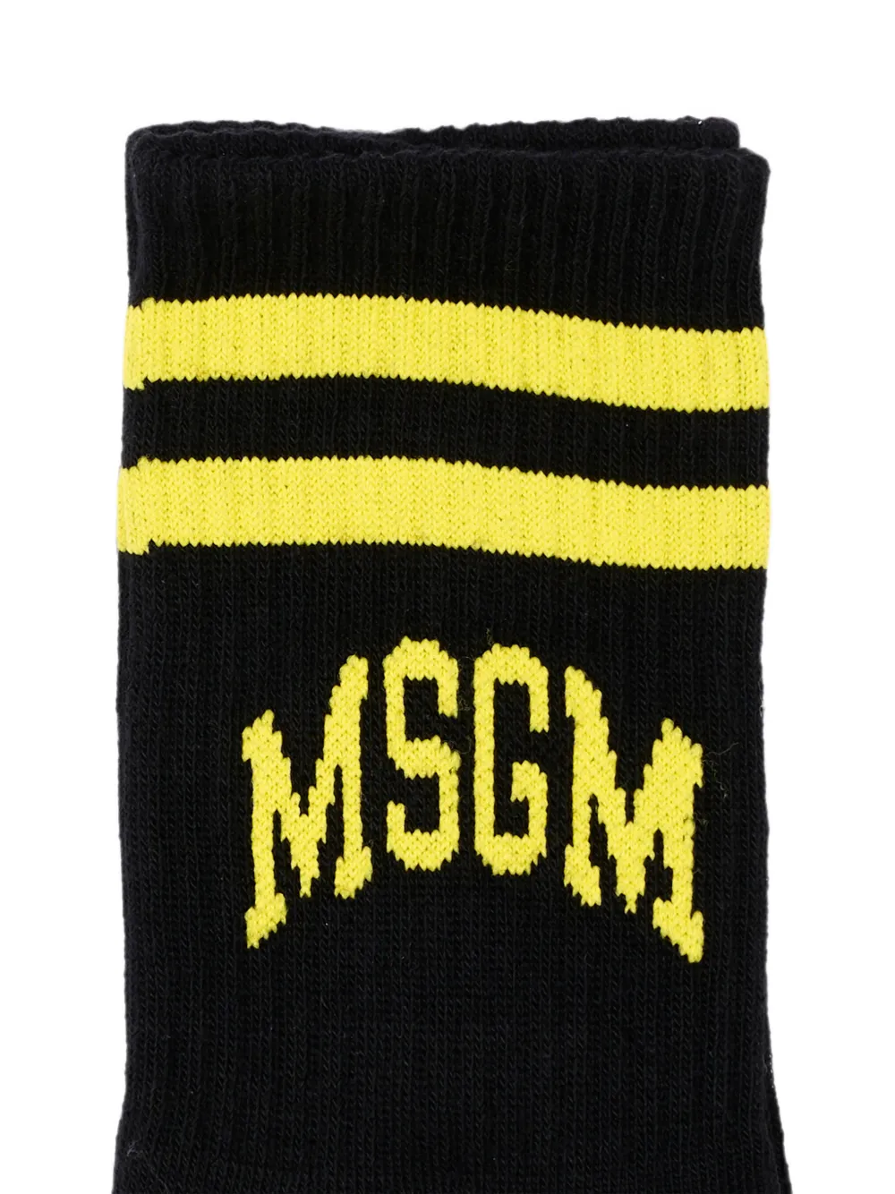 MSGM Kids Gestreepte sokken met ingebreid logo Zwart