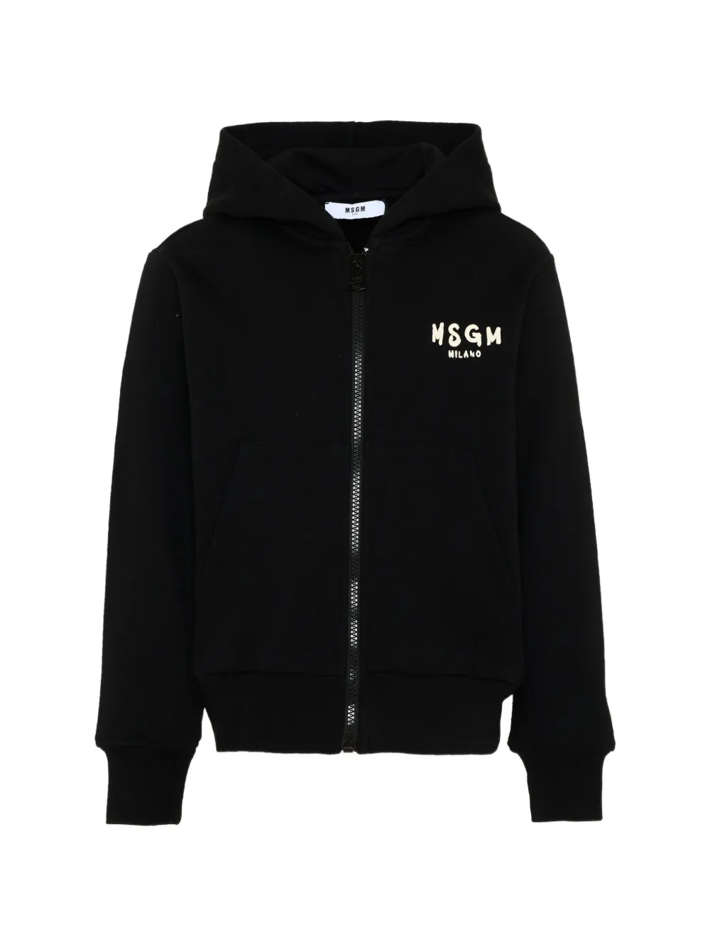 MSGM Kids logo-print zip-up hoodie - Schwarz