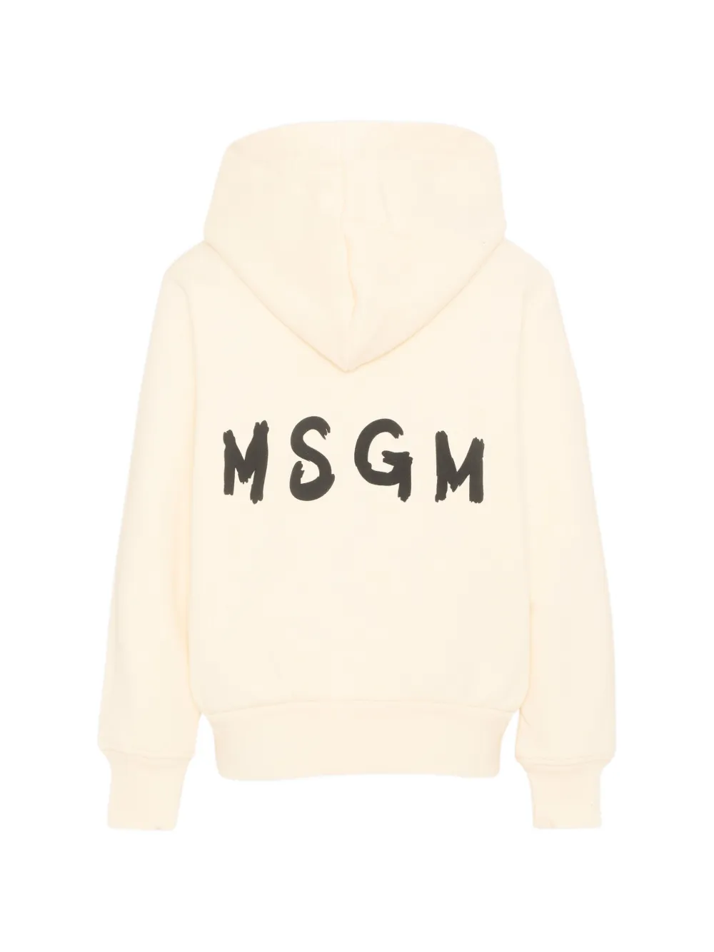 MSGM Kids Hoodie met logoprint en rits Beige