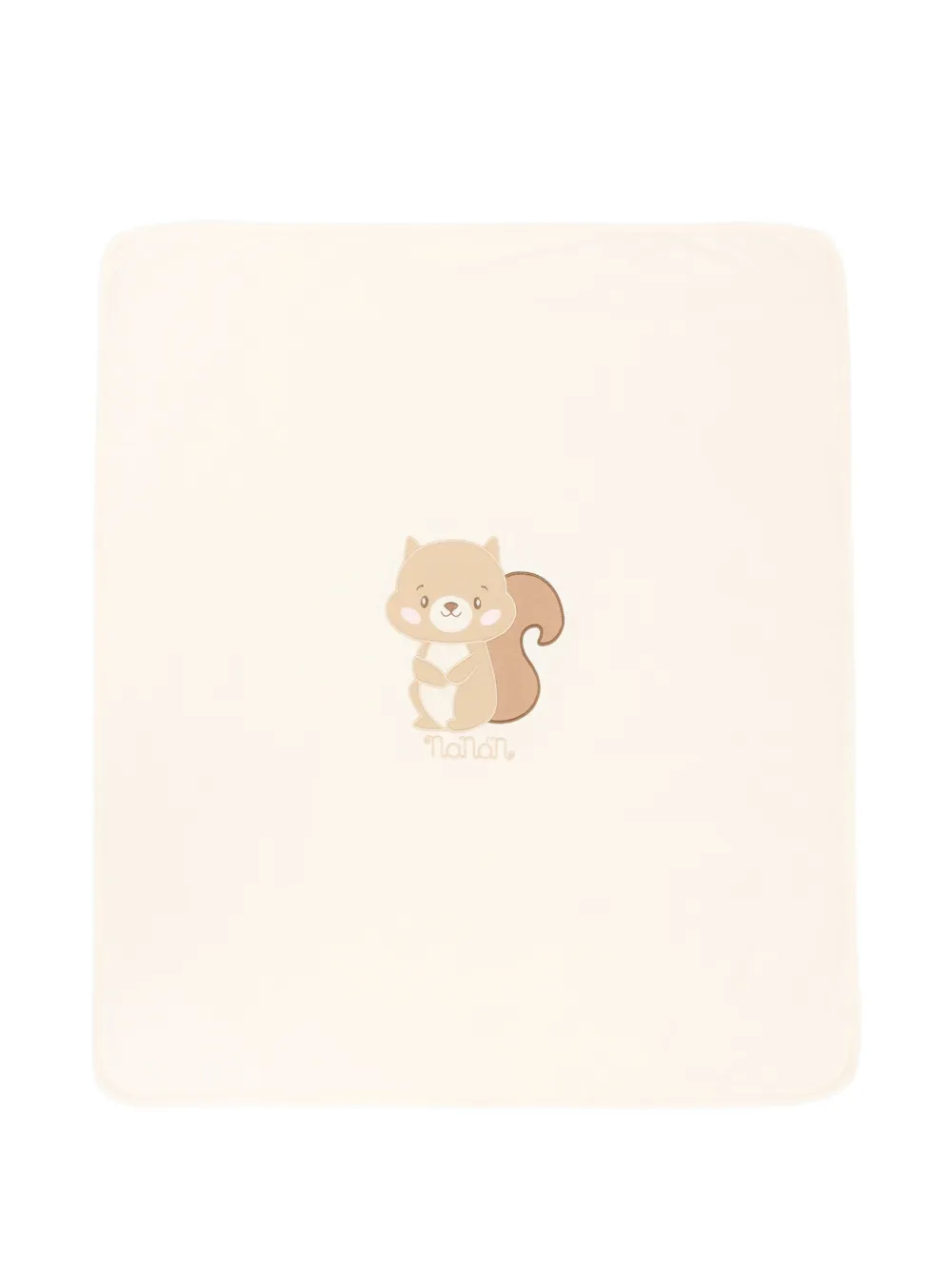 NANAN squirrel-patch logo-embroidered blanket - Toni neutri