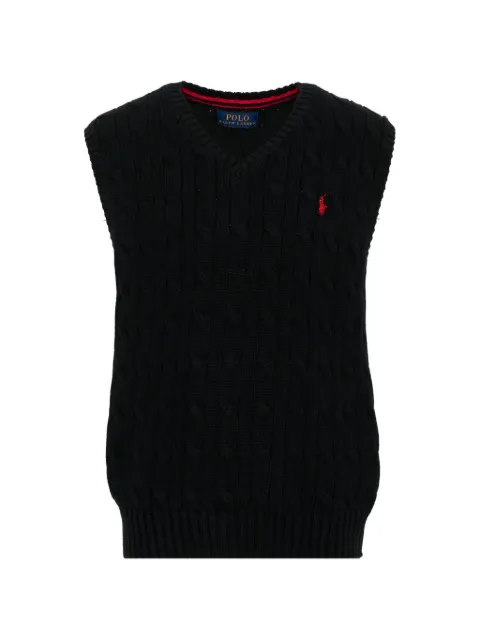 POLO RALPH LAUREN KIDS cable-knit V-neck sweater vest
