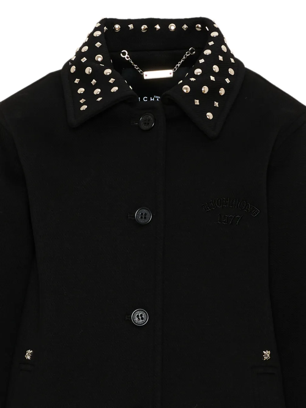 John Richmond Junior Trenchcoat verfraaid met studs en voorzien van een geborduurd logo Zwart