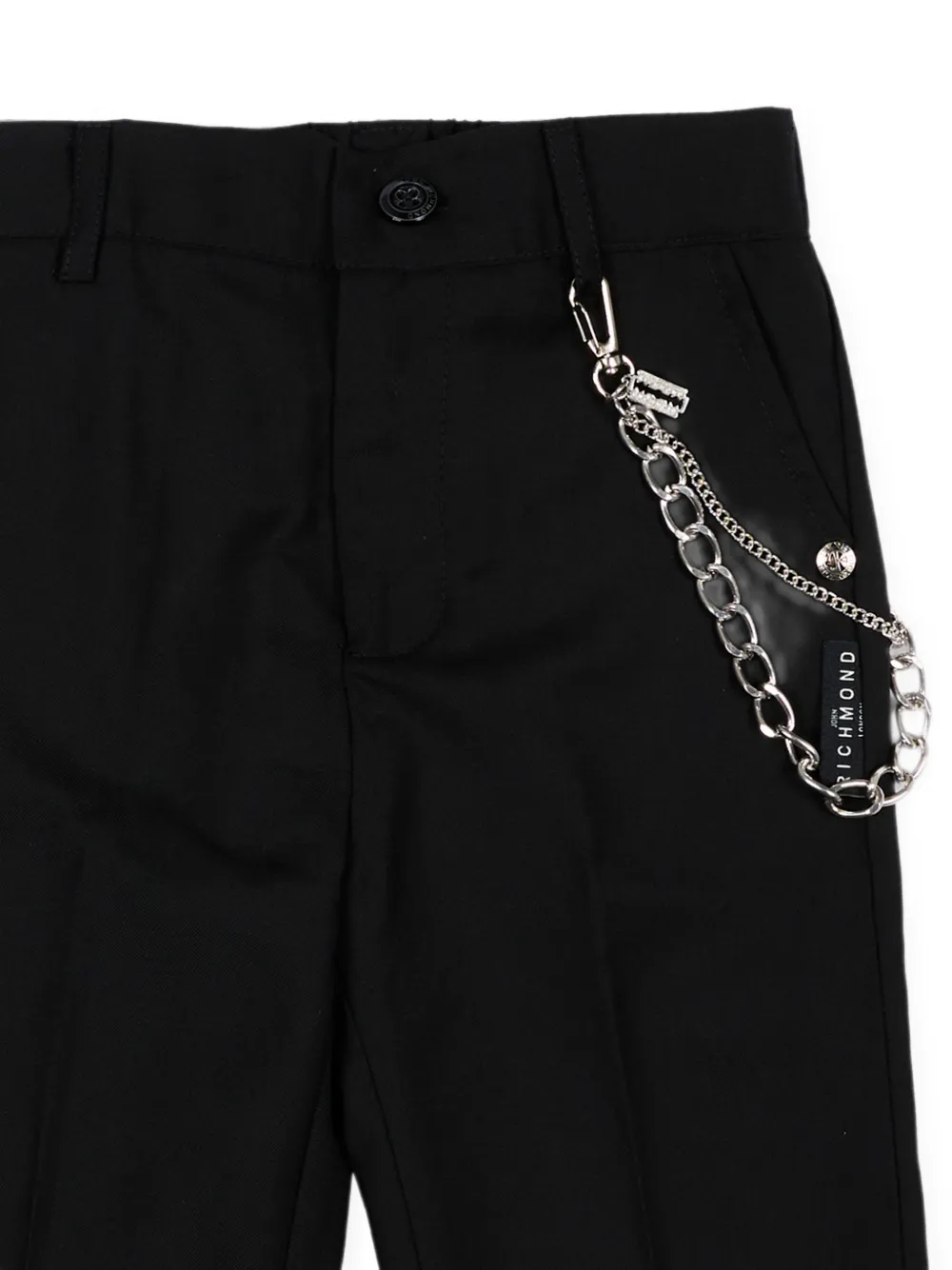 John Richmond Junior Pantalon met kettingdetail Zwart