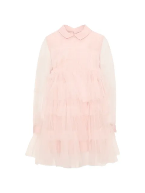 Simonetta ruffled tulle-overlay dress