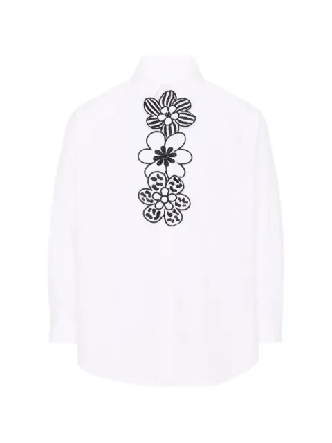 Simonetta floral-embroidered long-sleeve shirt