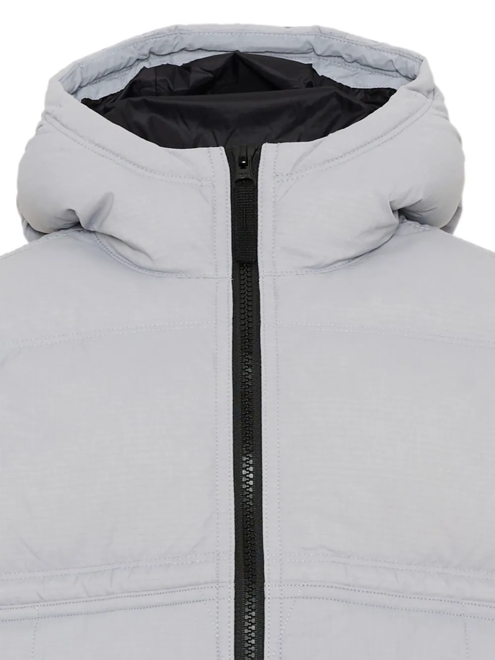 Stone Island Junior Gewatteerd jack met logopatch Grijs