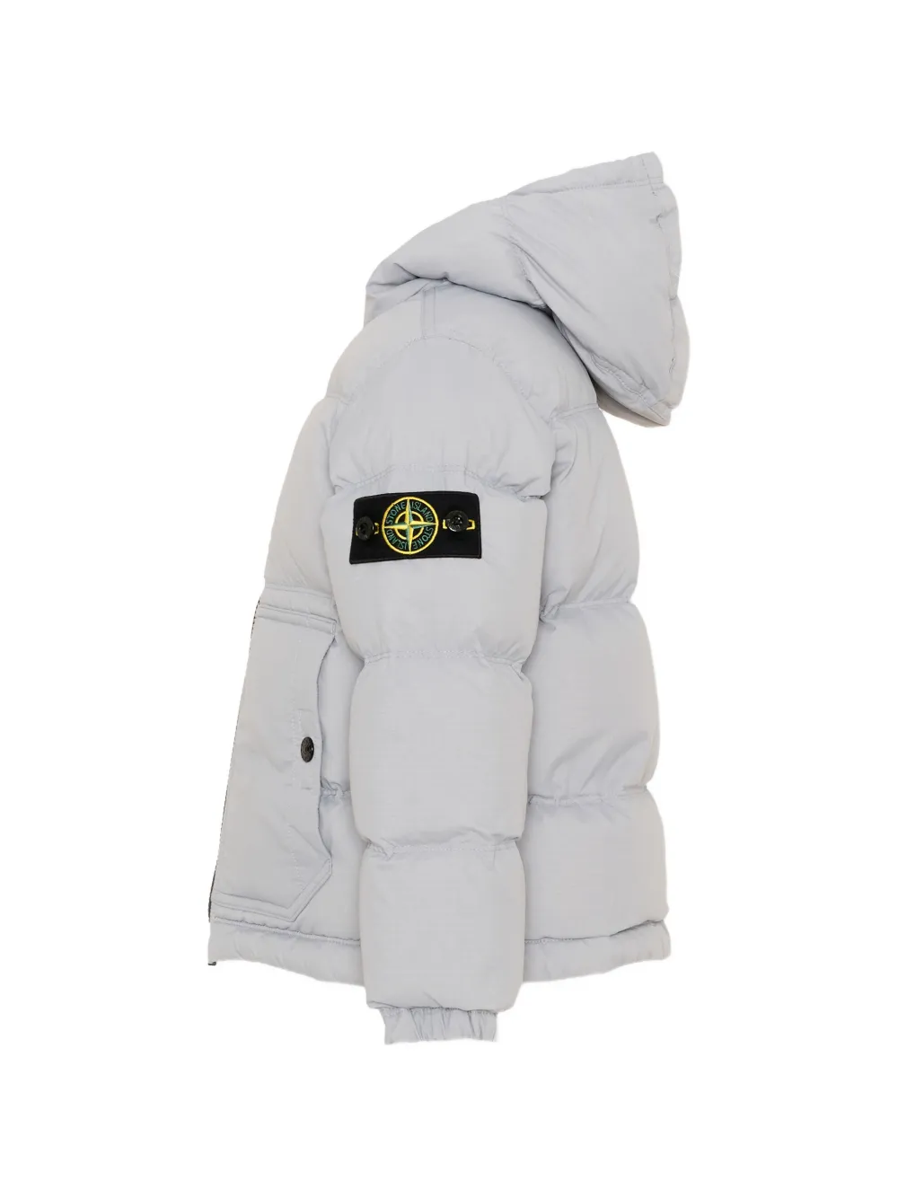 Stone Island Junior Gewatteerd jack met logopatch Grijs