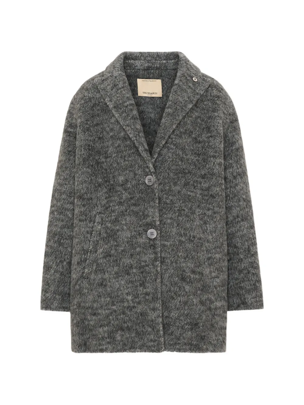 TRUSSARDI JUNIOR notched-lapel button-fastening coat - Grigio