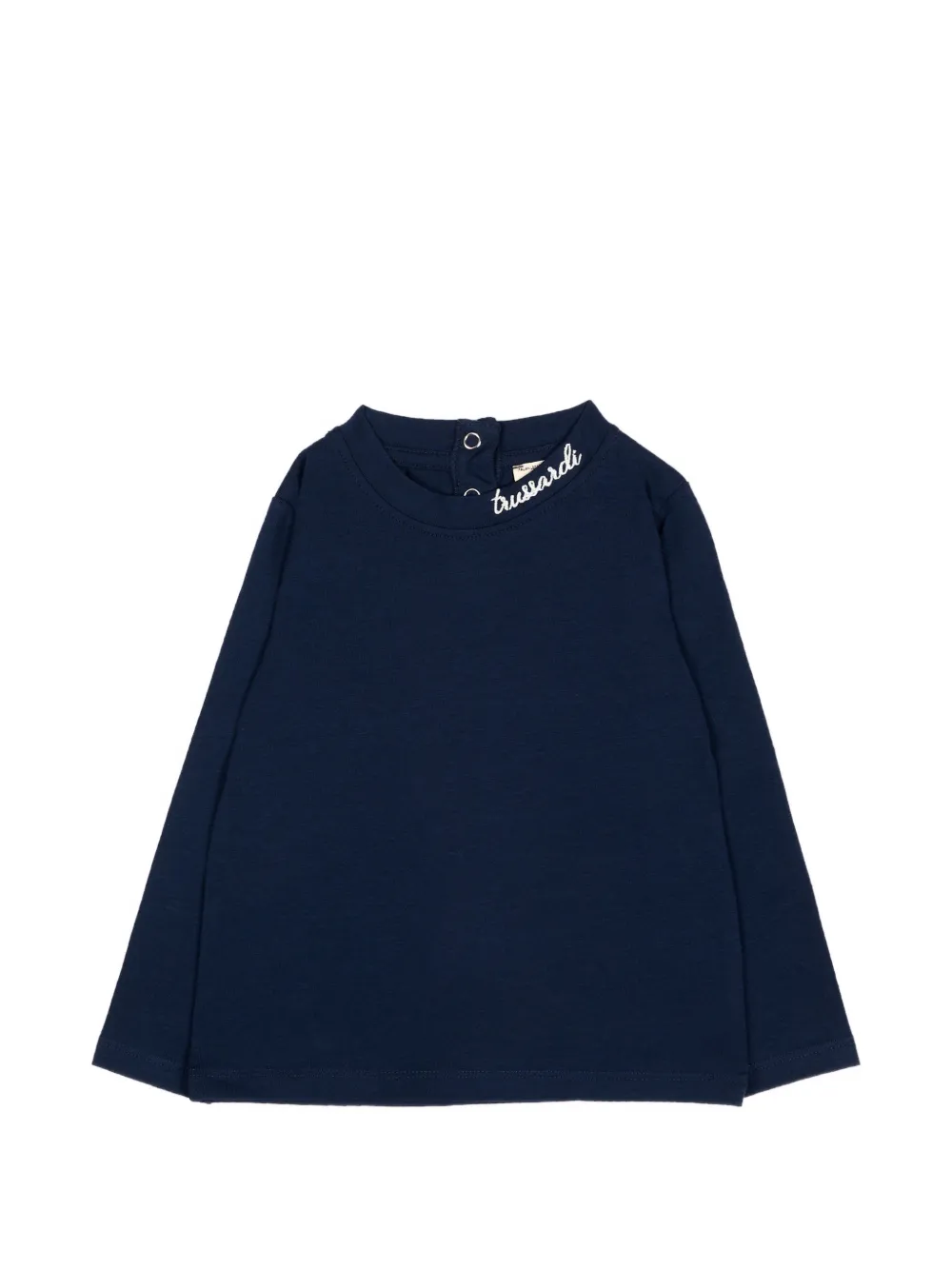 TRUSSARDI JUNIOR logo-embroidered long-sleeve T-shirt - Blu