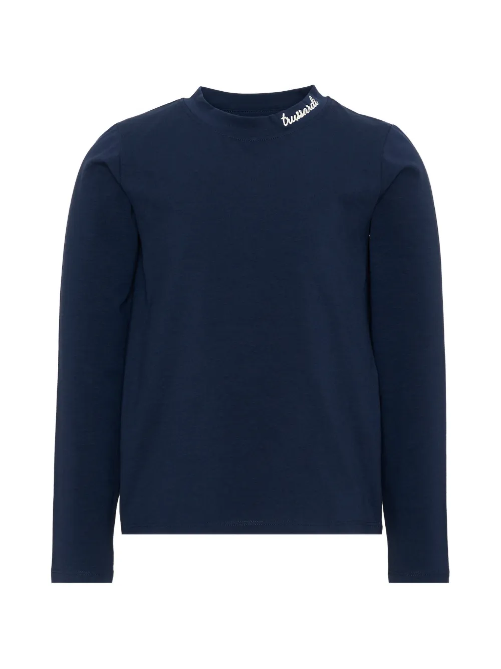 TRUSSARDI JUNIOR logo-embroidered long-sleeve T-shirt - Blu