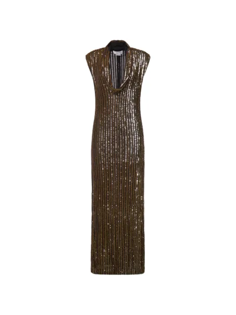 Genny maxi sequin-embellished cowl-neck dress