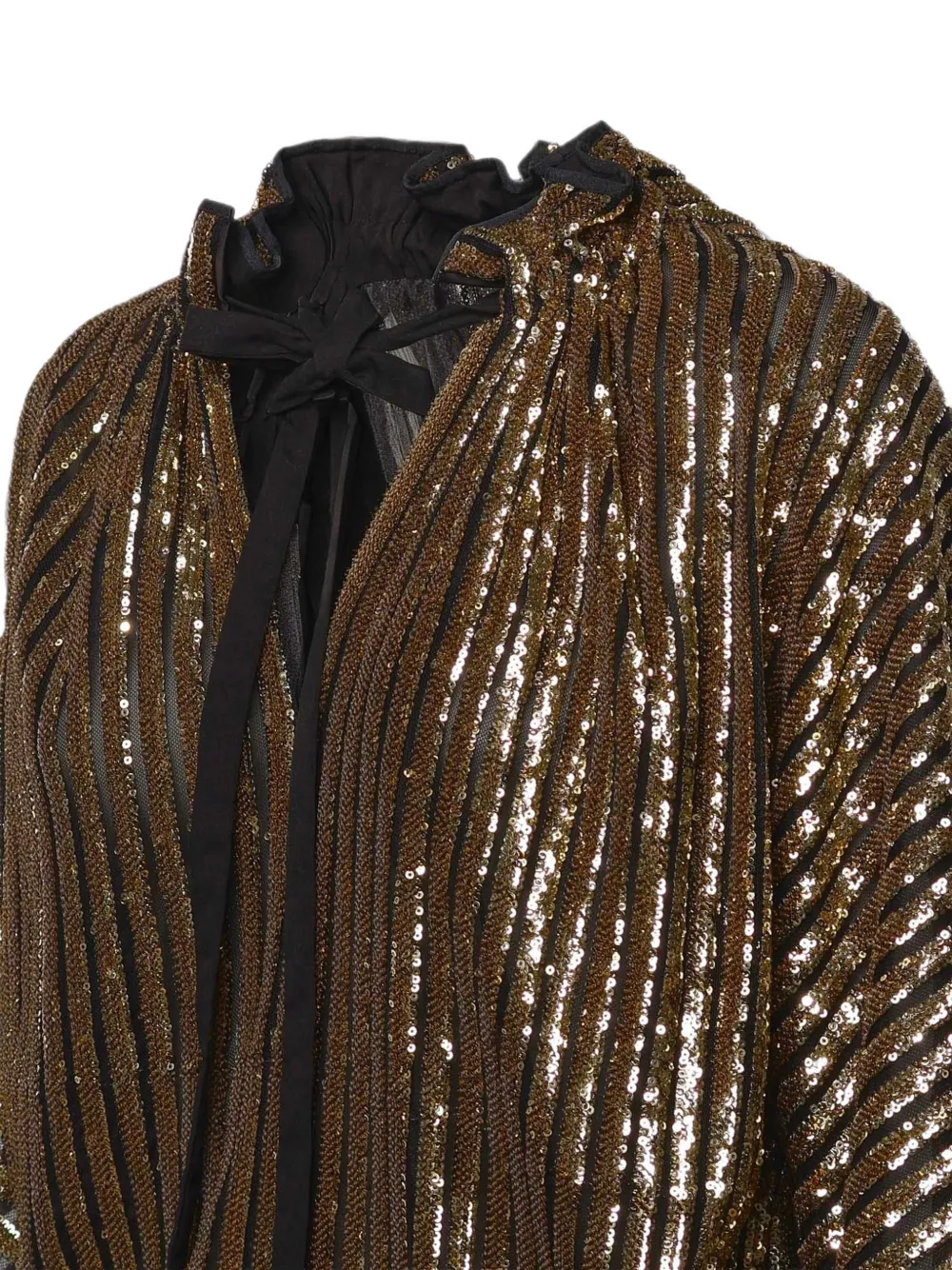 Genny Blouse met pailletten en ruches Goud