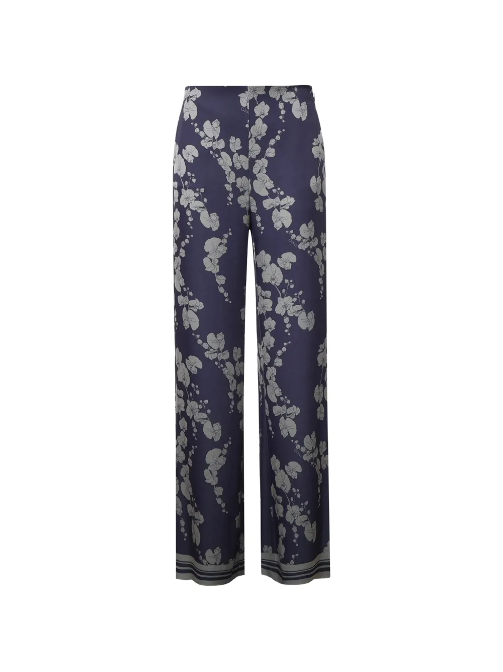 Genny floral-print straight trousers - Blu