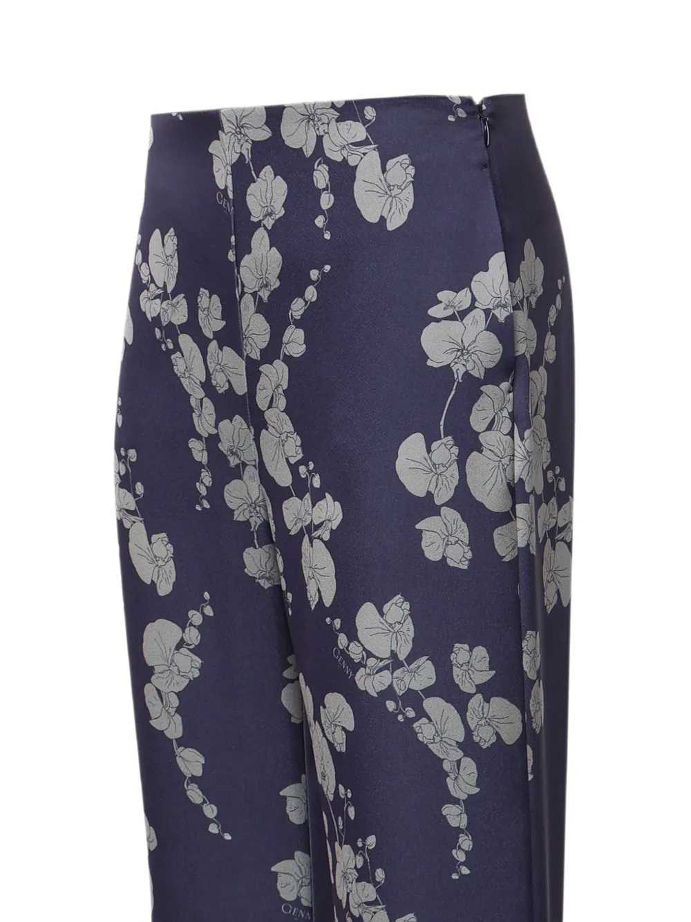 Genny Broek met bloemenprint Blauw