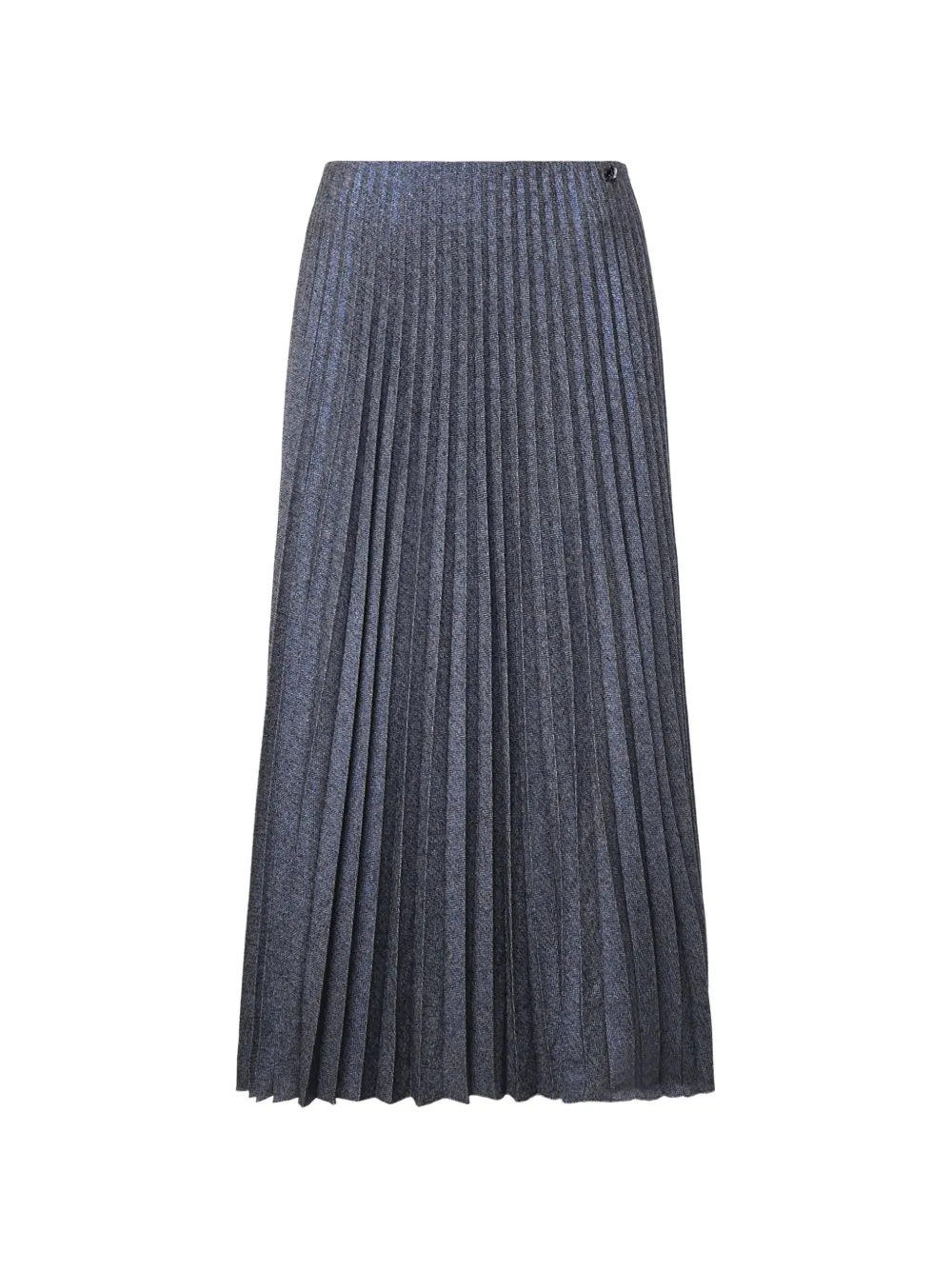Genny pleated metallic-effect midi skirt - Blau