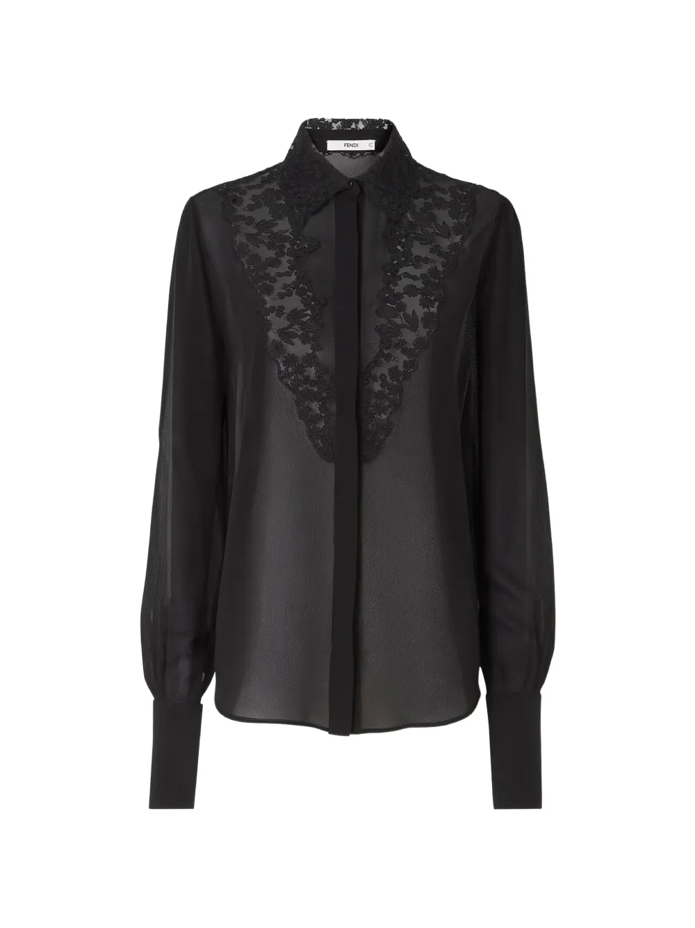 FENDI black georgette shirt - Nero