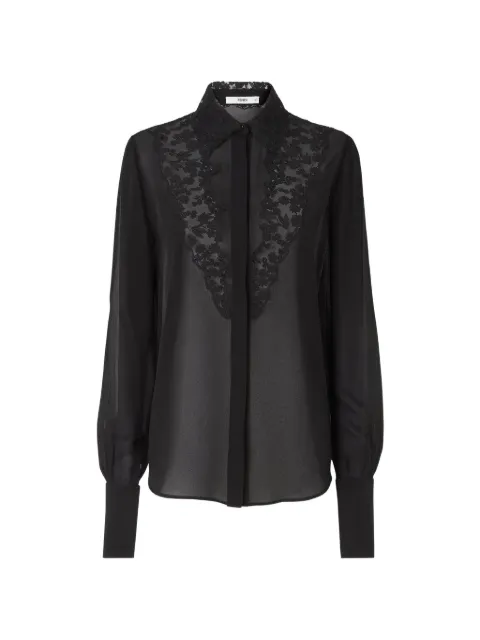 FENDI chemise en georgette noire