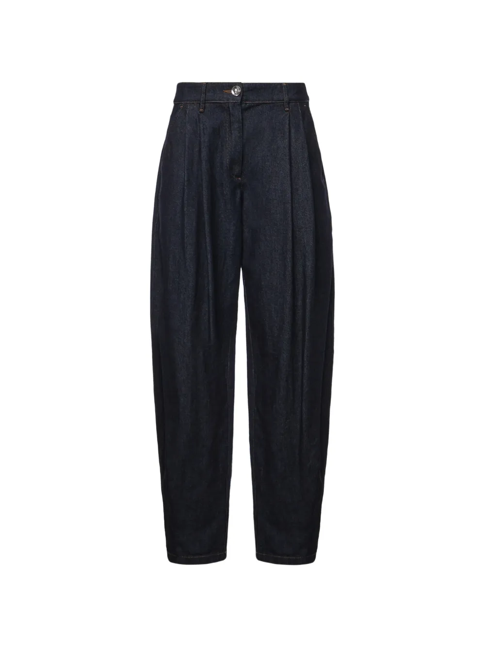 Genny pleated tapered-leg jeans - Blau