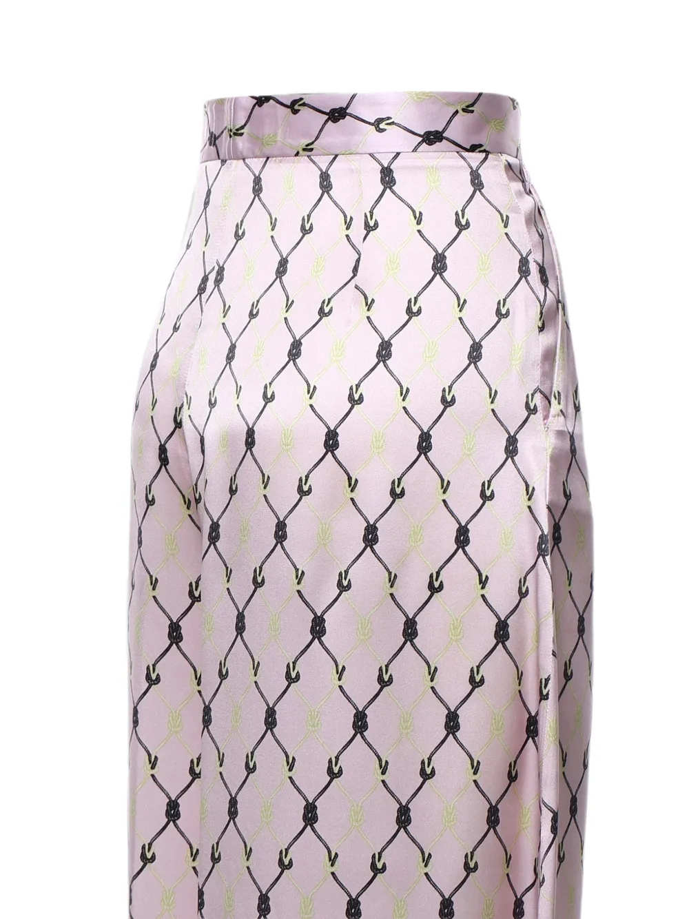 Genny Zijden broek met touwprint Roze