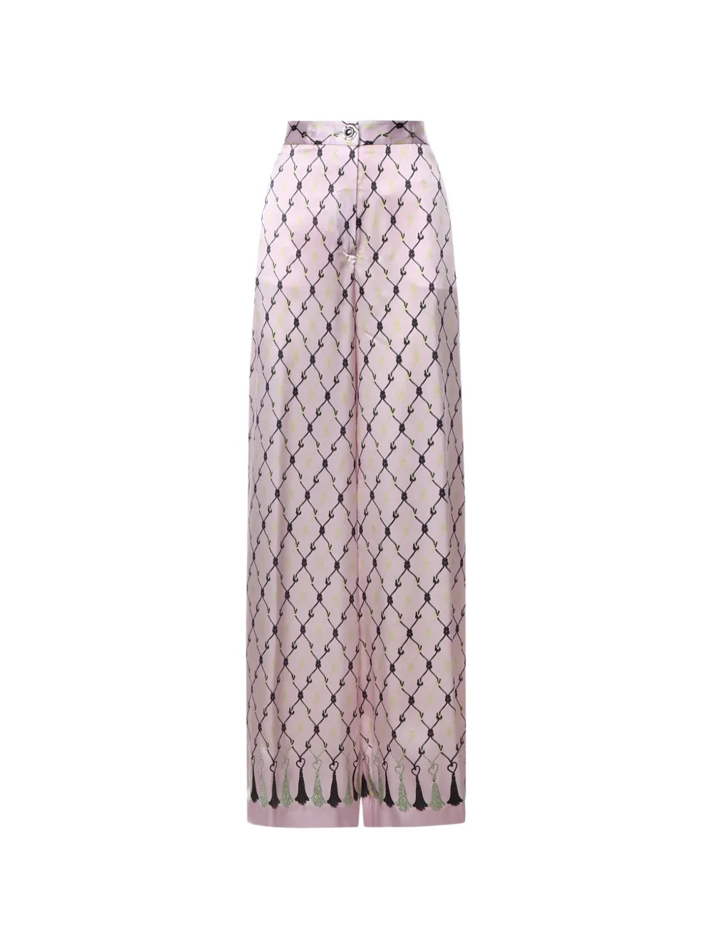Genny rope-print silk trousers - Rosa