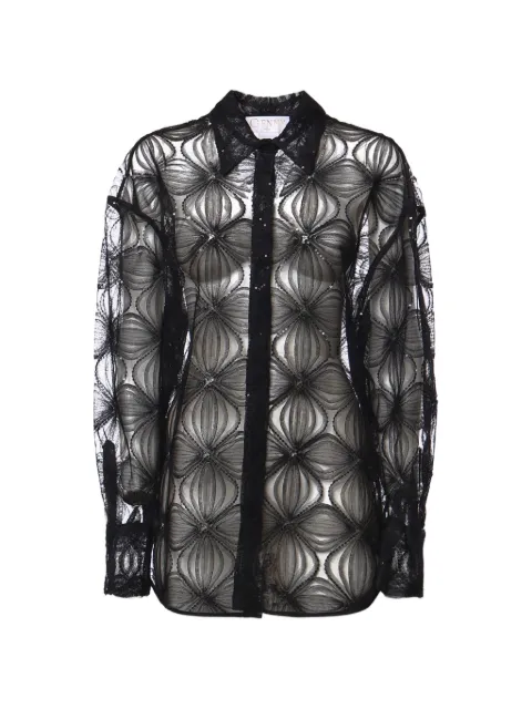 Genny sequin-embellished floral-lace shirt