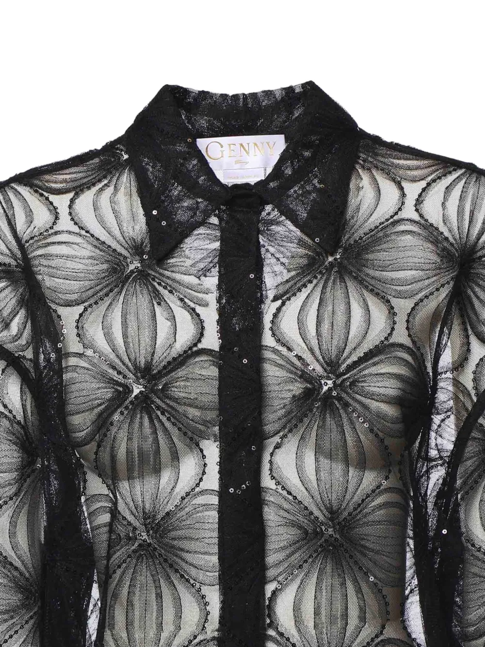 Genny Blouse verfraaid met pailletten Zwart
