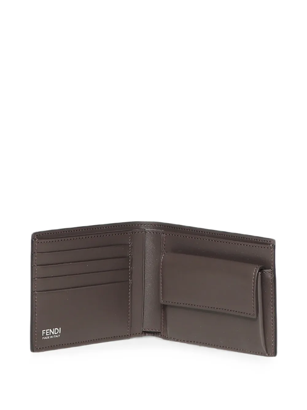 FENDI FF Double tweekleurige leren portemonnee Bruin