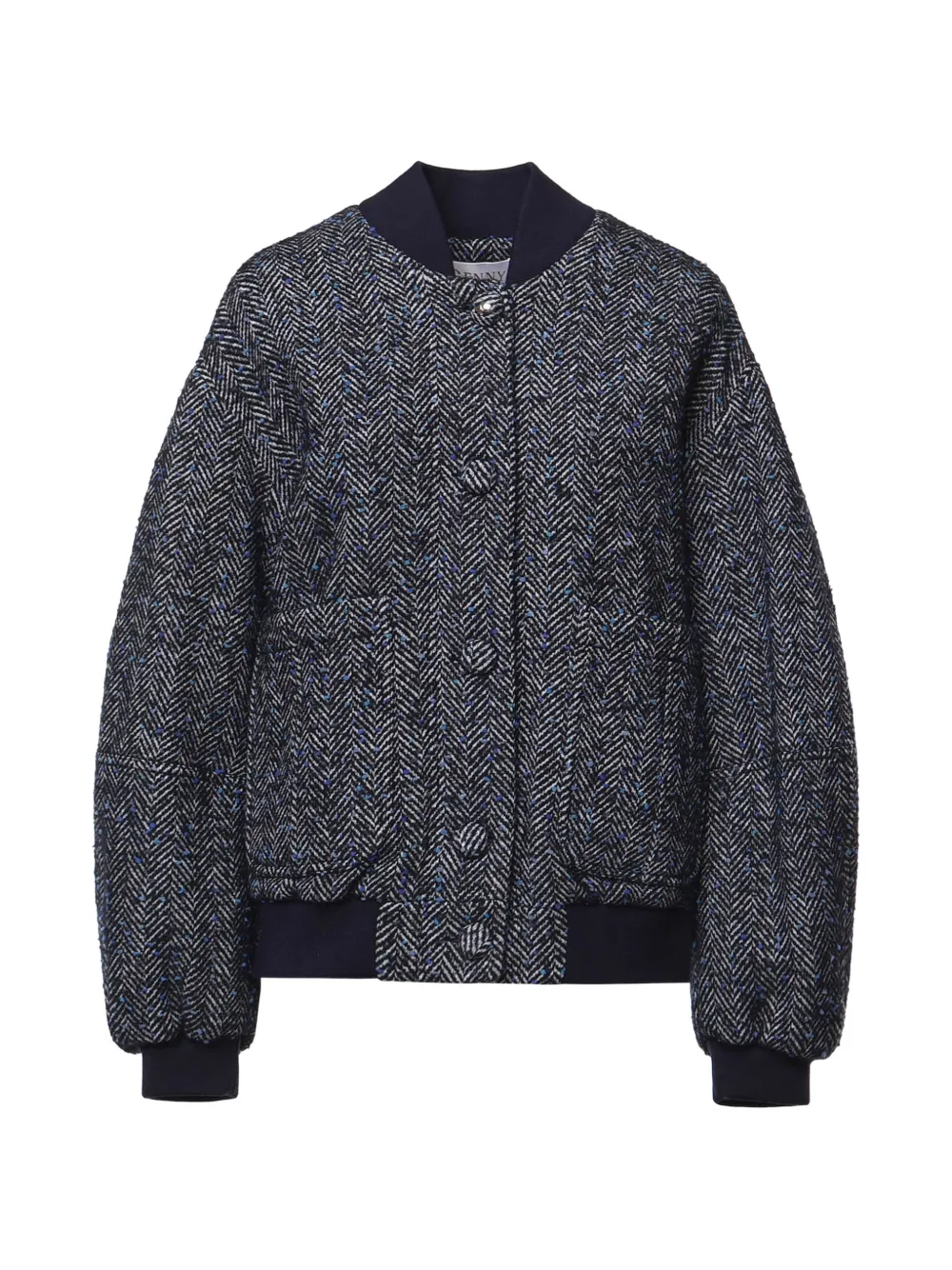 Genny herringbone-pattern bomber jacket - Blau