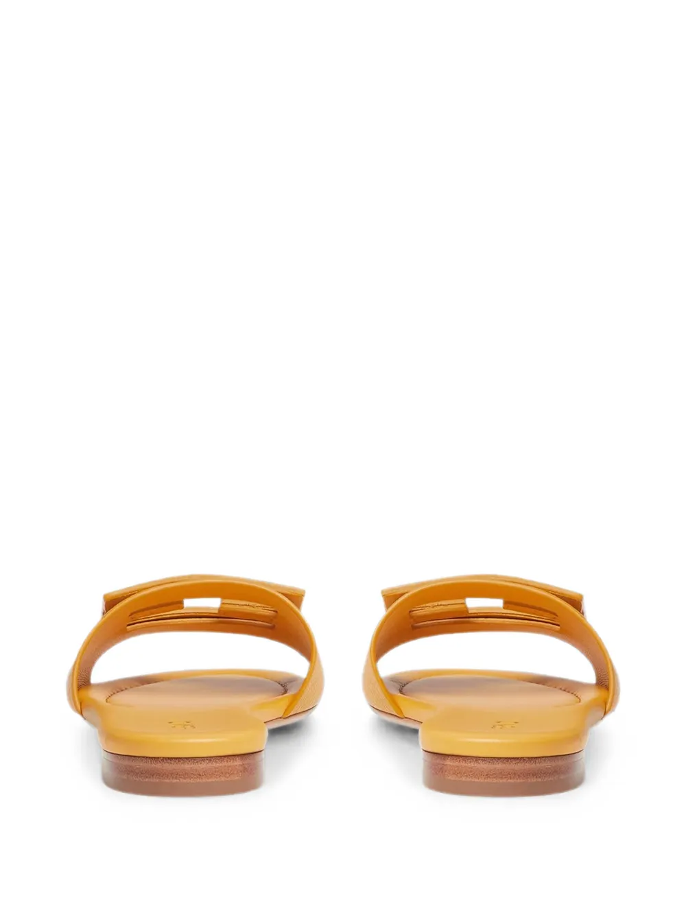 FENDI Baguette yellow leather slides Geel