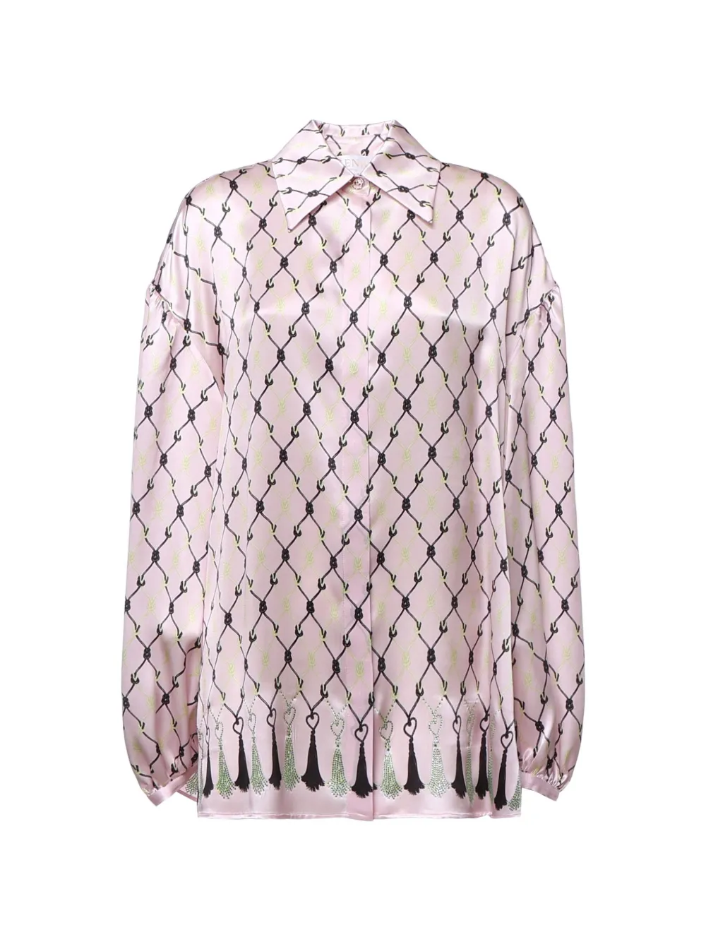 Genny rope-print silk shirt - Rosa