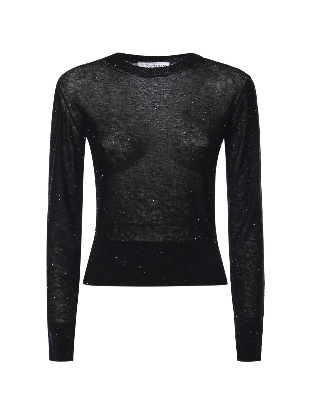 Genny sequin-embellished semi-sheer sweater - Nero