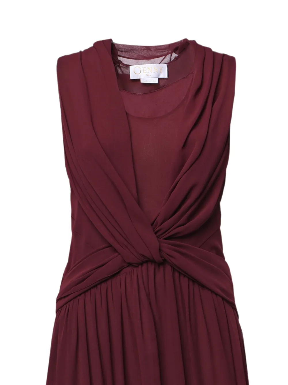 Genny Maxi-jurk met gedraaid detail en cape Rood