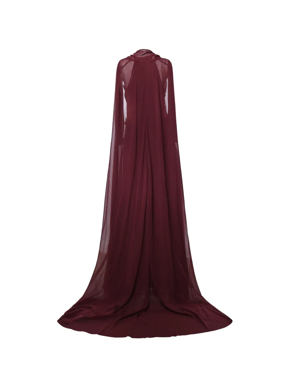 Genny Maxi-jurk met gedraaid detail en cape Rood