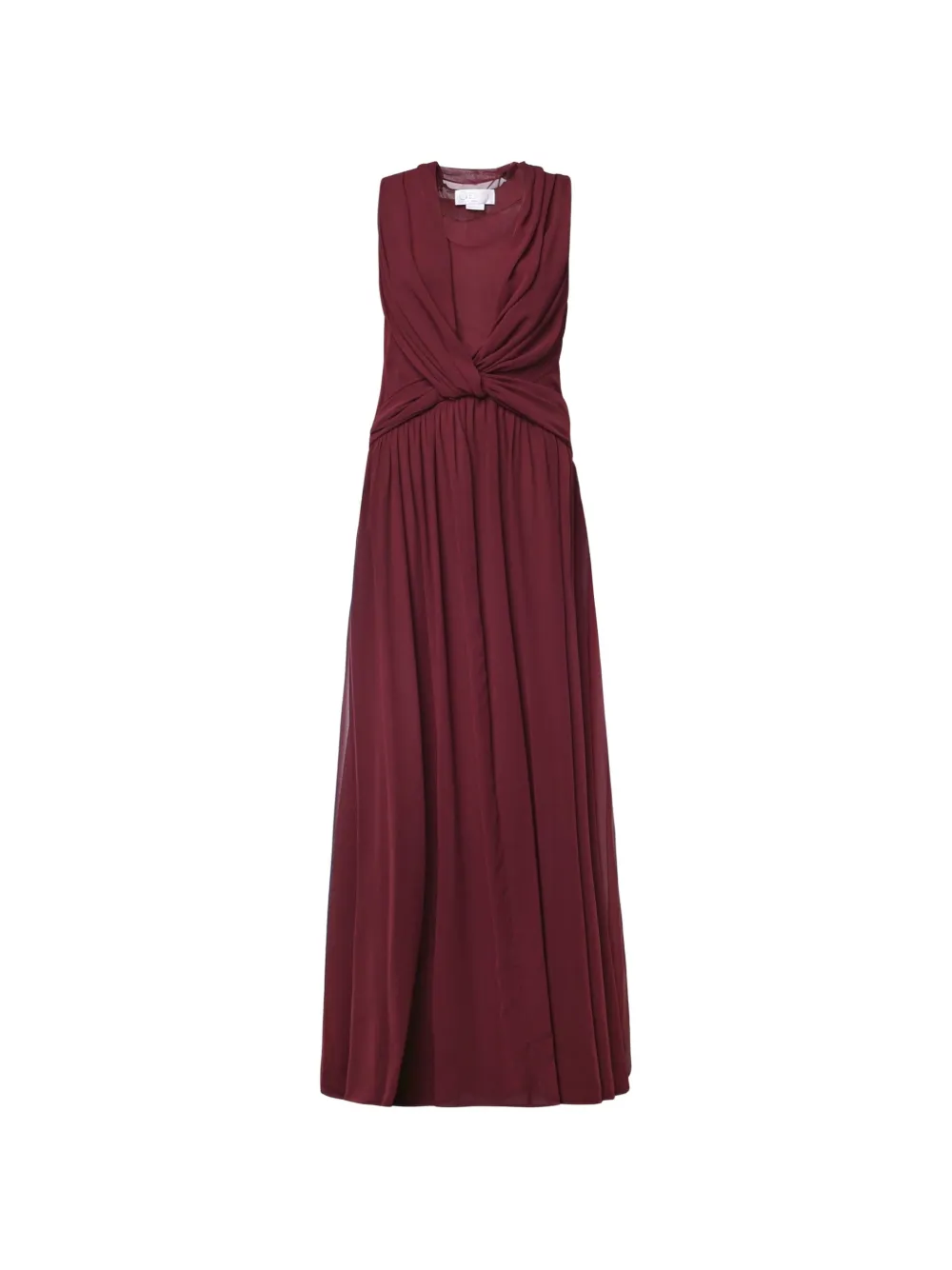 Genny maxi twist-detail cape dress - Rosso