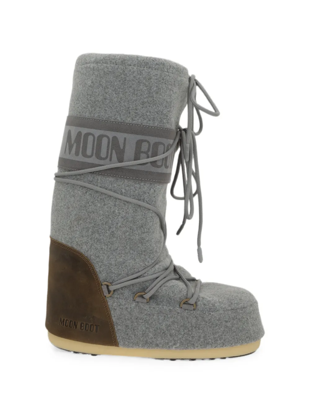 Moon Boot Icon Felt Nubuck Boots In Grey
