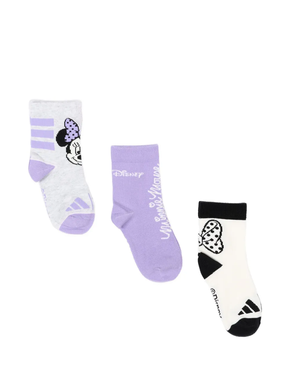 Adidas Kids x Disney Minnie Mouse drie paar sokken Paars