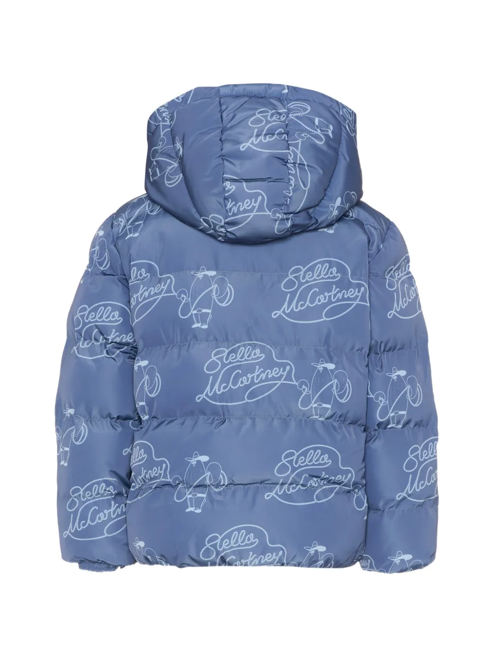 Stella McCartney Kids logo-print padded jacket Blauw