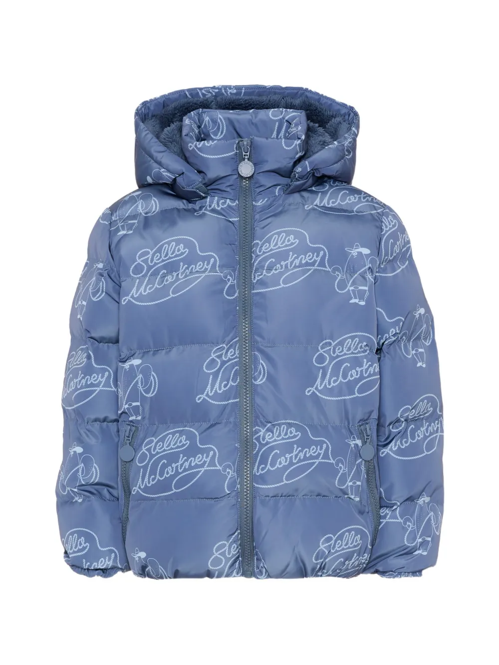 Stella McCartney Kids logo-print padded jacket - Blu