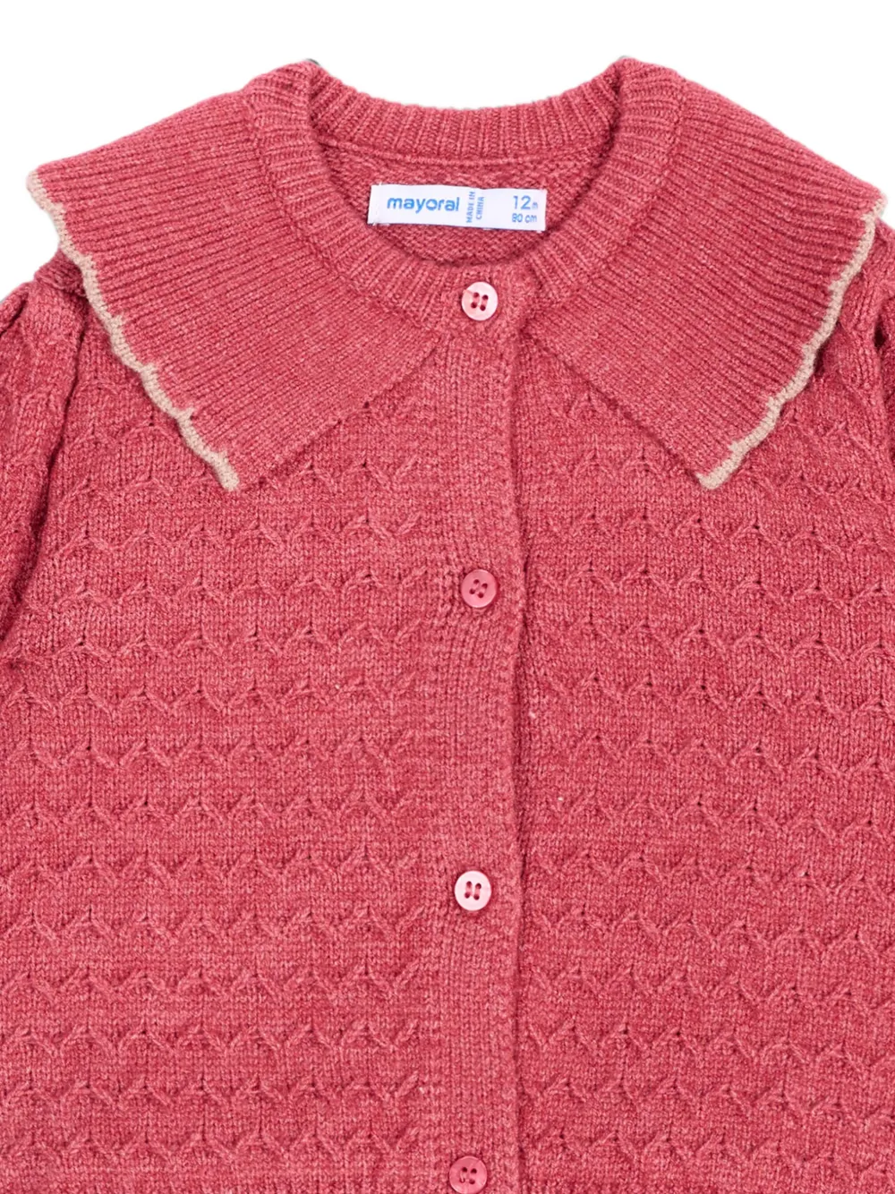 Mayoral Vest met knopen geborduurde bloemen en gewelfde afwerking Roze