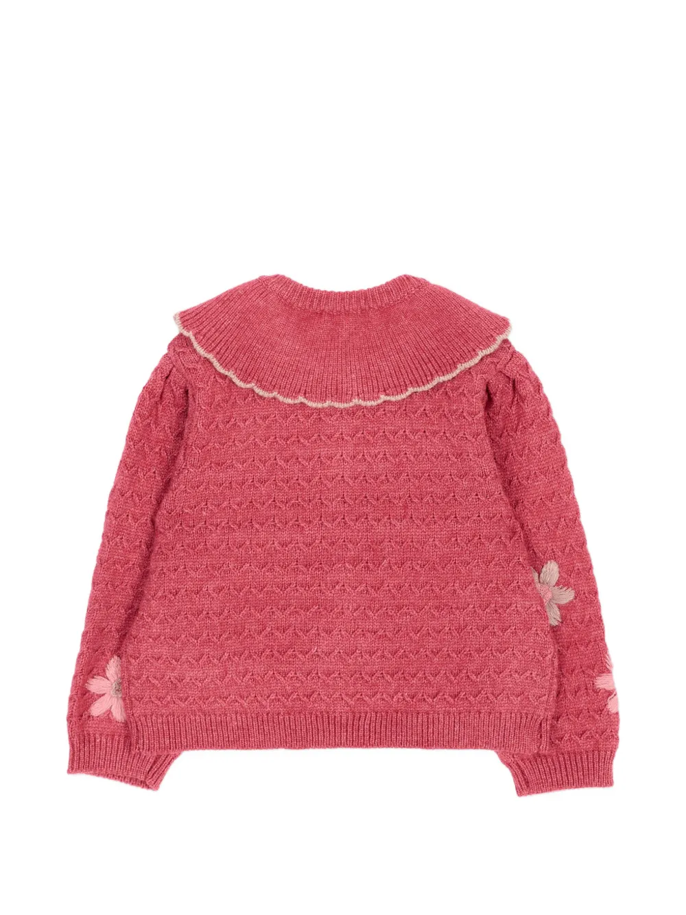 Mayoral Vest met knopen geborduurde bloemen en gewelfde afwerking Roze
