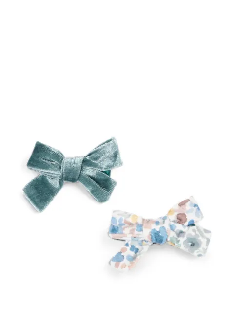 Mayoral velvet floral-print hair clips (set of two)