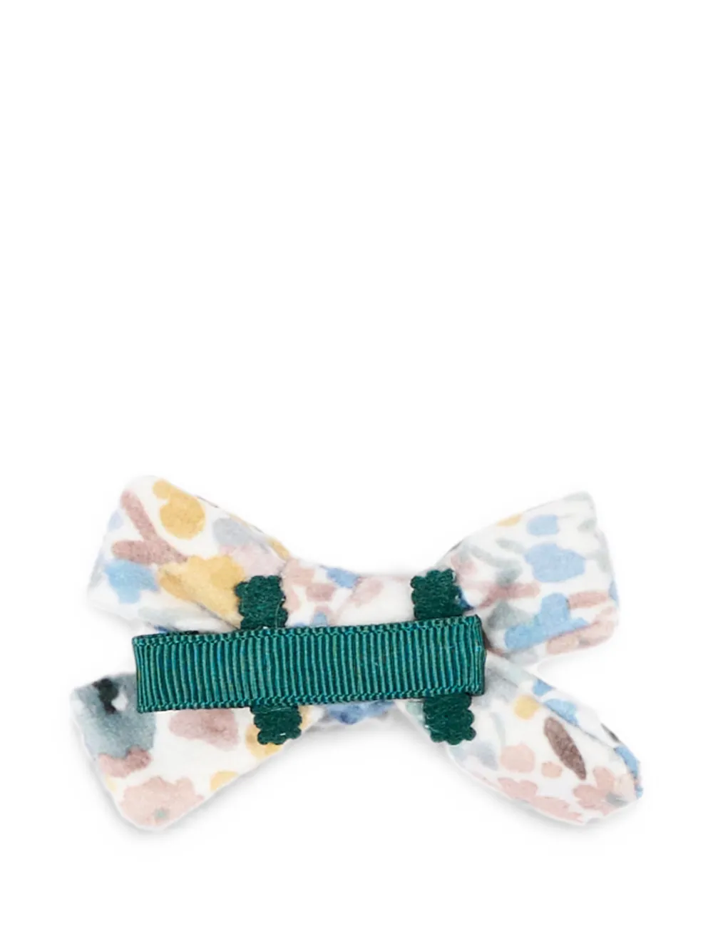 Mayoral Twee fluwelen haarspelden met bloemen-print Groen