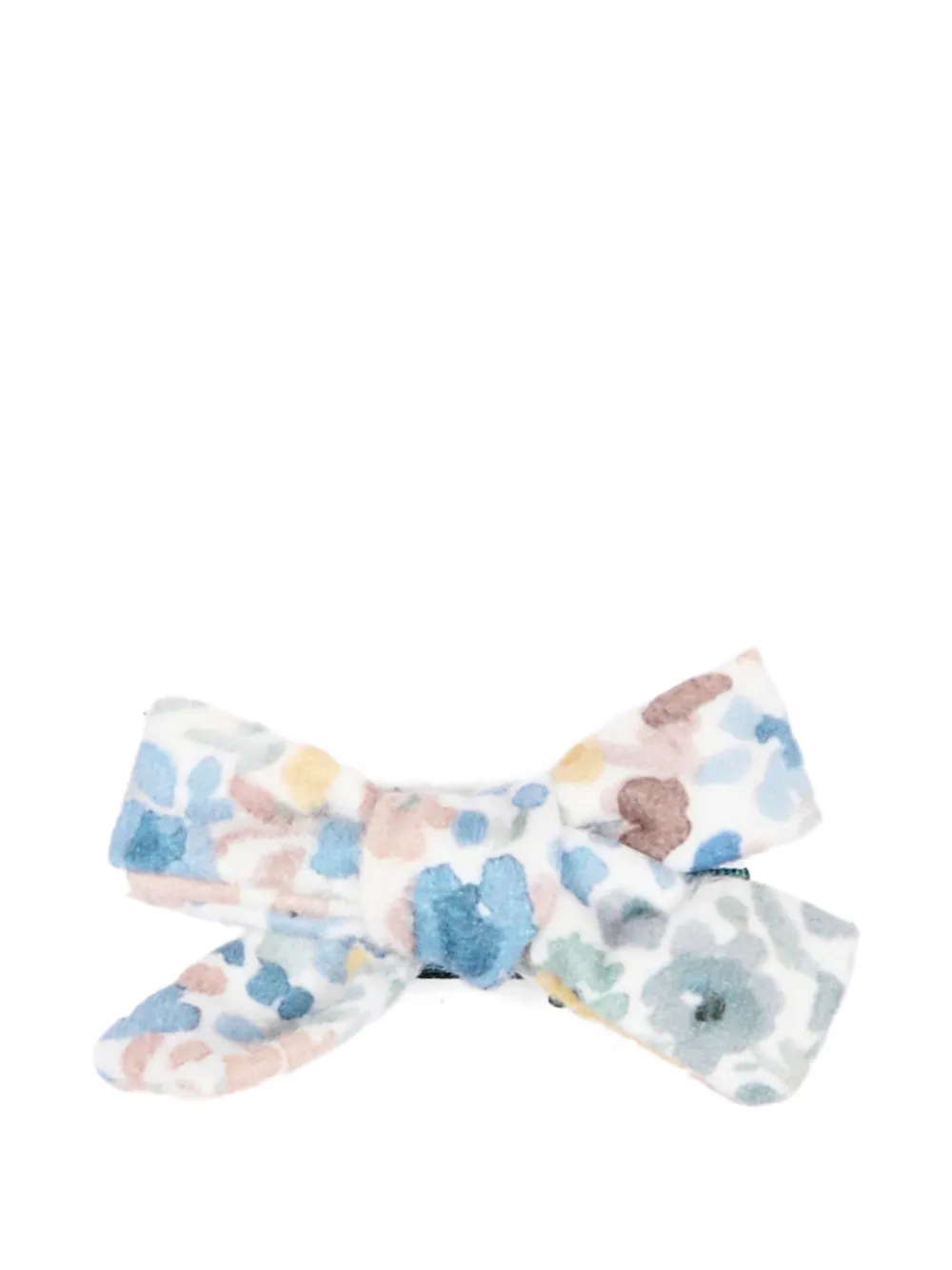 Mayoral Twee fluwelen haarspelden met bloemen-print Groen