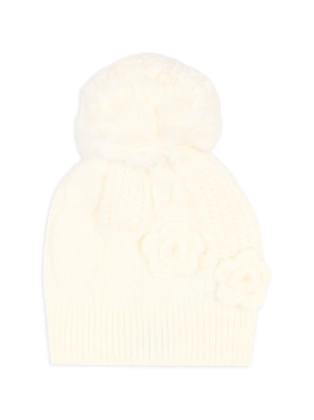 Mayoral ensemble bonnet-écharpe en maille torsadée à appliqué fleur - Blanc Mayoral ensemble bonnet-écharpe en maille torsadée à appliqué fleur - Blanc