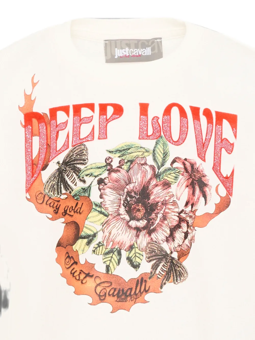 Just Cavalli Kids T-shirt met grafische print Wit