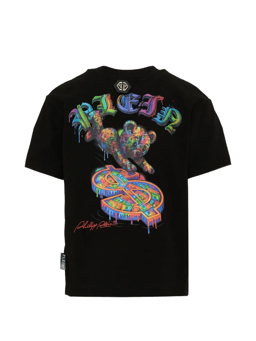 Philipp Plein Junior Katoenen T-shirt met logoprint Zwart