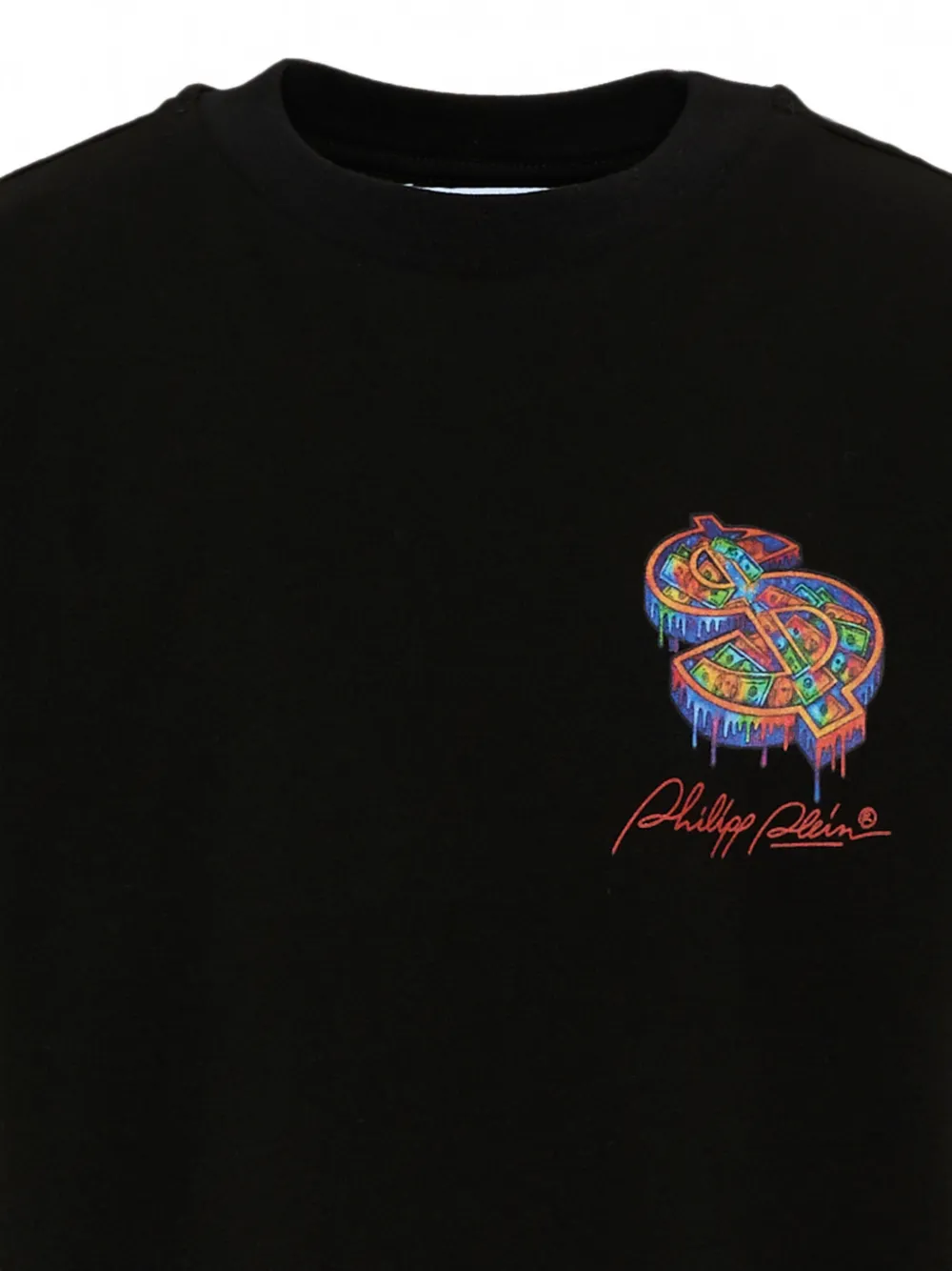 Philipp Plein Junior Katoenen T-shirt met logoprint Zwart