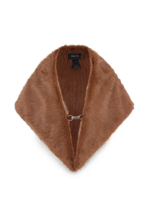 Simone Rocha faux-fur hook-closure shawl